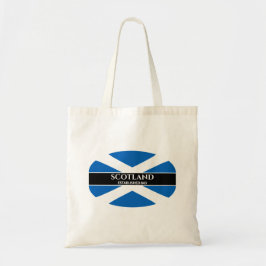 Bolso De Tela Escocia Estableció 843 Blue Saltire White Text