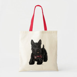 Bolso De Tela Escocia Terrier y Bow