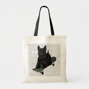 Bolso De Tela Escocia Terrier y Skateboard