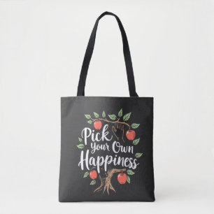 Bolso De Tela Escoja su propia felicidad Apple Picking Season Fa