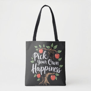 Bolso De Tela Escoja su propia felicidad Apple Picking Season Fa