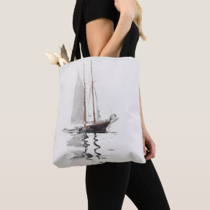 Bolso De Tela Escolar de dos máscaras con danza de Winslow Homer