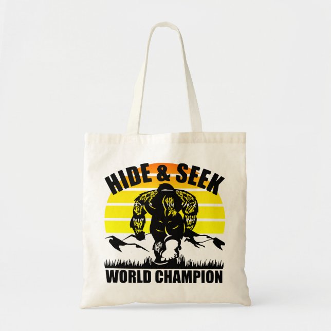 Bolso De Tela Esconder y buscar al Campeón Mundial #Bigfoot (Frente)