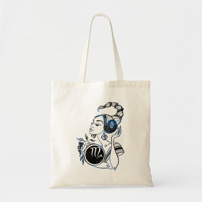 Bolso De Tela Escorpio Art Deco Lady (Frente)