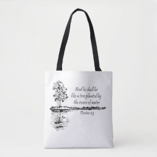 Bolso De Tela Escritura alentadora Salmo 1:3