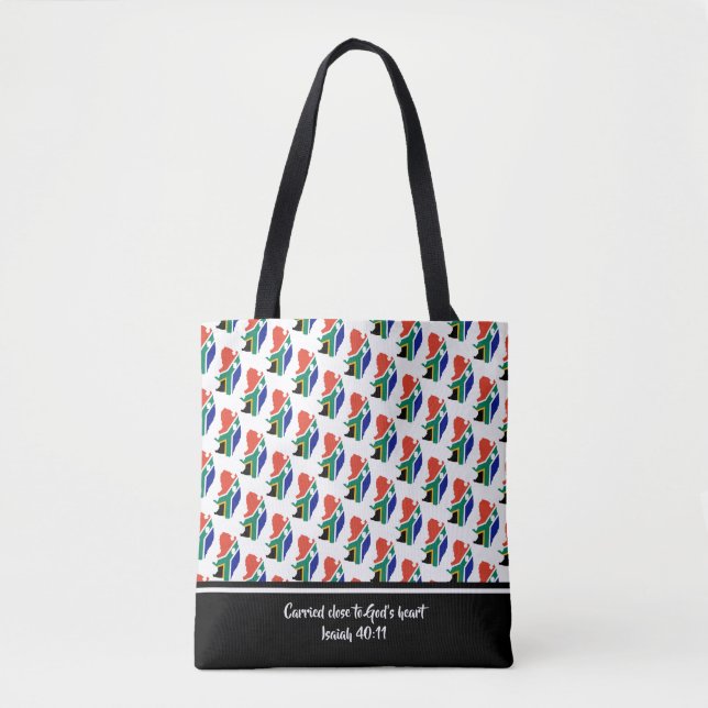 Bolso De Tela Escritura cristiana BANDERA DE SUDÁFRICA Isaiah (Anverso)