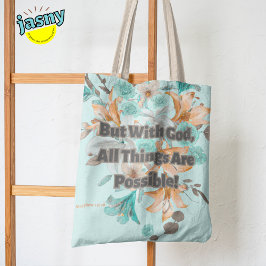 Bolso De Tela Escritura cristiana de Tiger Lily Matthew 19:26