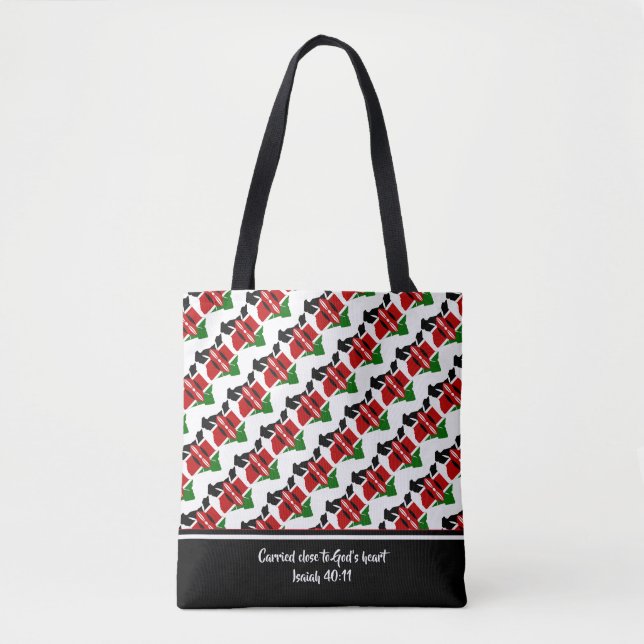 Bolso De Tela Escritura Cristiana KENYA FLAG Isaiah (Anverso)