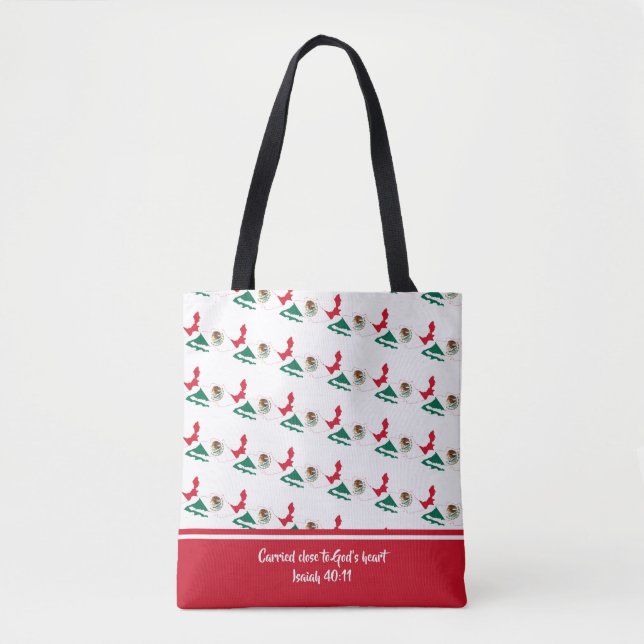 Bolso De Tela Escritura Cristiana MÉXICO FLAG Isaiah (Anverso)