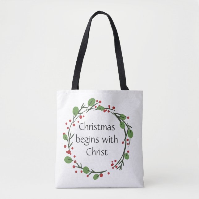Bolso De Tela Escritura de Navidades cristianos (Anverso)