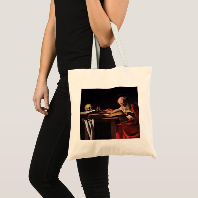 Bolso De Tela Escritura de Saint Jerome (por Caravaggio) (Anverso (producto))