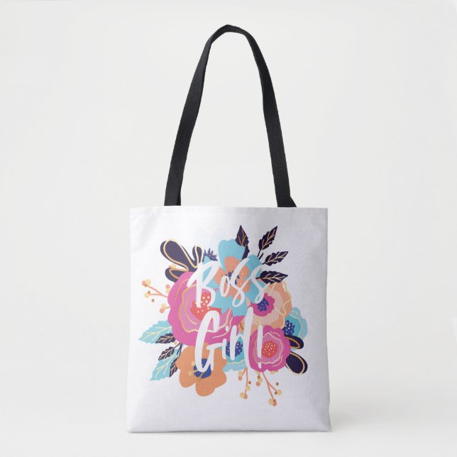 Bolso De Tela Escritura floral del chica el | de Boss y del (Anverso)