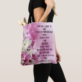 Bolso De Tela Escritura Hija de Dios Floral