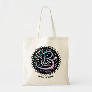 Bolso De Tela Escritura manuscrita de alfabeto B monograma