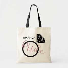 Bolso De Tela Escritura manuscrita de la novia del oro color de