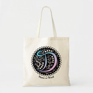 Bolso De Tela Escritura manuscrita en alfabeto D monograma