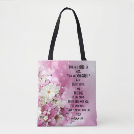 Bolso De Tela Escritura niño de la floral de Dios