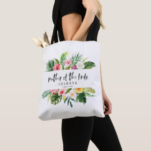 Bolso De Tela Escritura tropical acuarela madre de la novia