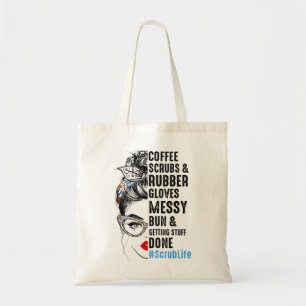 Bolso De Tela Escrupidez De Café De Vida Y Enfermeras De Guantes