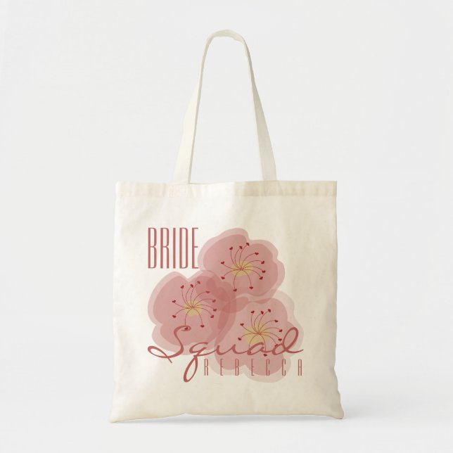 Bolso De Tela Escuadrón Bridal Personaliza Tote Bag con influenc (Frente)