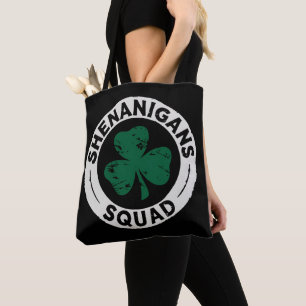 Bolso De Tela Escuadrón de Traviesas Día de San Patricio Trébol