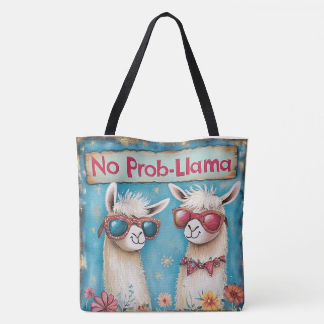 Bolso De Tela Escuadrón Groovy Llama (Reverso)