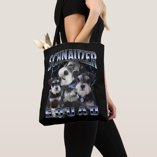 Bolso De Tela Escuadrón Schnauzer - Estilo de rap Bootleg (Detalle)
