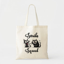 Bolso De Tela Escuadrón sonriente con diseño de gatos divertidos