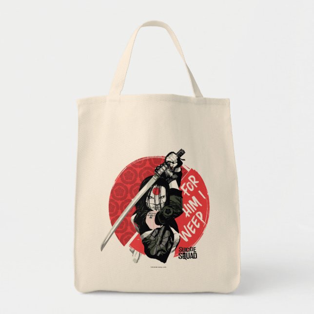 Bolso De Tela Escuadrón suicida | Katana "Por Él lloro" (Frente)