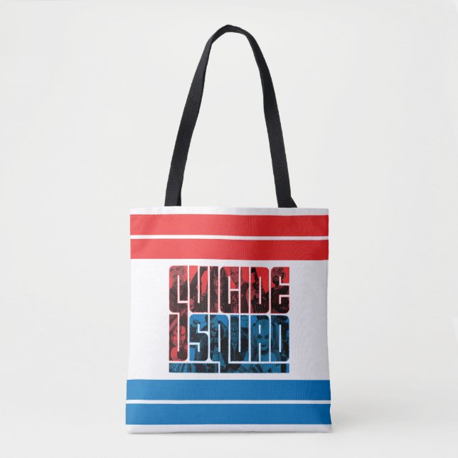 Bolso De Tela Escuadrón suicida | Logo rojo y azul (Anverso)