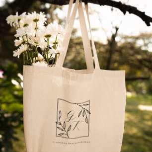 Bolso De Tela Escudo botánico Monograma sin tiempo