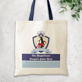Bolso De Tela Escudo Cute Penguin Kids de Natación Personalizada