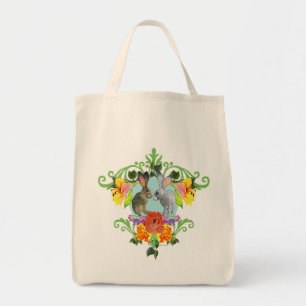Bolso De Tela Escudo de conejos y de flores