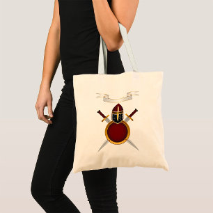 Bolso De Tela Escudo de espadas del casco del Escudo Knight medi