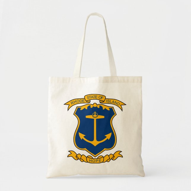 Bolso De Tela Escudo de la isla Rhode (Frente)