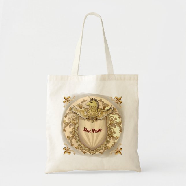Bolso De Tela Escudo de Unicornio (Frente)