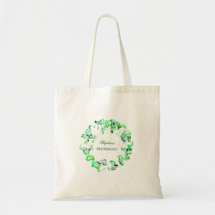Bolso De Tela Escudo Verde Bodas de nombre personalizado para da