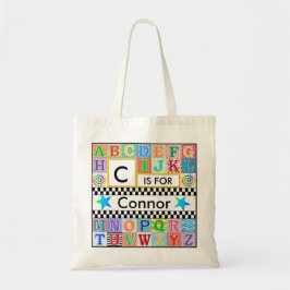 Bolso De Tela Escuela de Arte Alfabeto Infantil Estrella Azul
