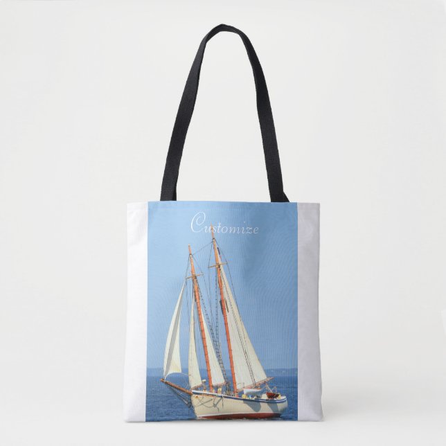 Bolso De Tela escuela de madera navegando (Anverso)