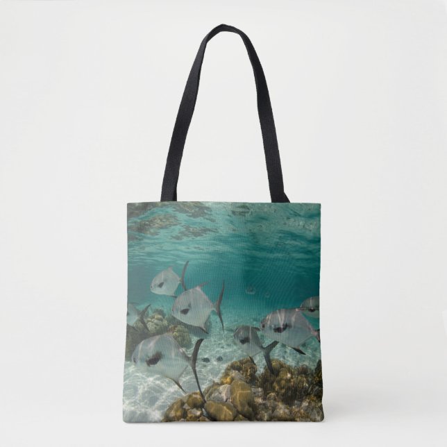 Bolso De Tela Escuela de peces permitidos (Anverso)