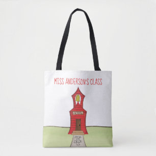 Bolso De Tela Escuela de profesores Watercolor Cute Classroom