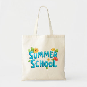 Bolso De Tela Escuela de verano - Texto de escuela de verano con