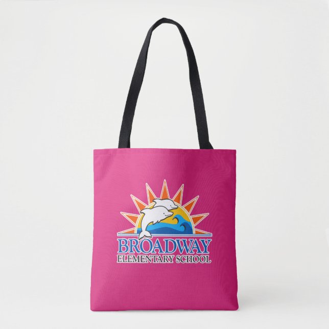 Bolso De Tela Escuela primaria de Broadway Tote Bag rosa sólido (Anverso)