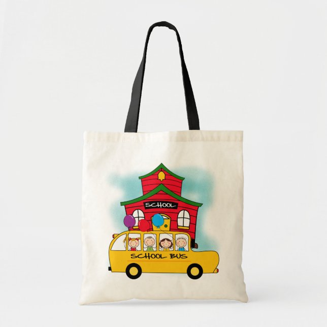 Bolso De Tela Escuela y camisetas y regalos del autobús escolar (Frente)