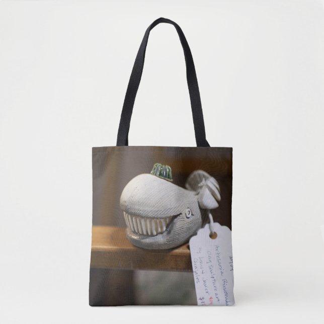 Bolso De Tela Escultura de ballena de madera caprichosa (Anverso)