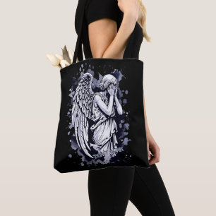 Bolso De Tela Escultura de un ángel llorando - con salpicaduras