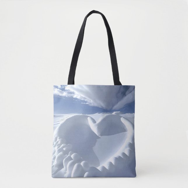Bolso De Tela Escultura del corazón nevado (Anverso)