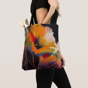 Bolso De Tela Esencia del Jardín – Expresión Floral Abstracta