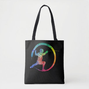 Bolso De Tela Esgrimidor deportivo de cercas coloridas