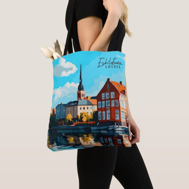 Bolso De Tela Eskilstuna Suecia Ilustracion de viajes de arte vi (Detalle)